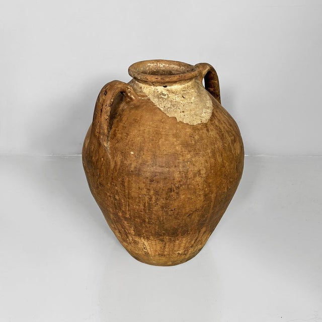 1950s Mid-Century Terracotta Jar Vase with Handles, 1950s For Sale - Image 5 of 18
