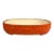 Vintage Large Japanese Ceramic Orange Oval Bonsai Planter For Sale
