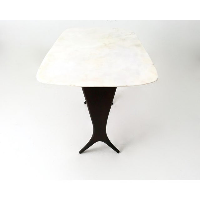 Black Vintage Coffee Table with Carrara Marble Top attributed to Guglielmo Ulrich For Sale - Image 8 of 13