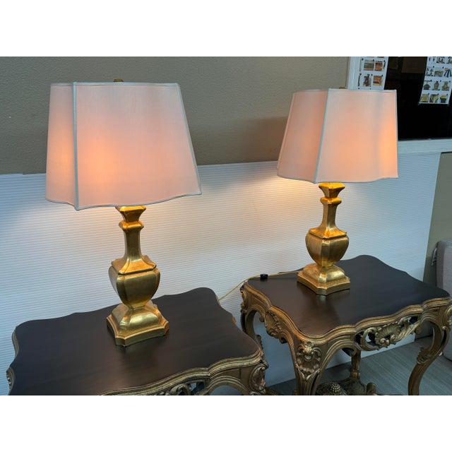 Baker, Knapp & Tubbs Baker Knapp & Tubbs Giltwood Table Lamps, Pair For Sale - Image 4 of 12