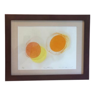 1990s "Egg Yolks" Abstract Block Print by Mattina, Framed For Sale