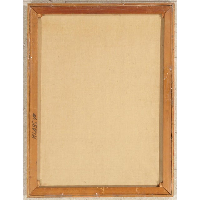 Wood Vintage Modernist Abstract FIgurative Green Acrylic Painting, Framed For Sale - Image 7 of 11