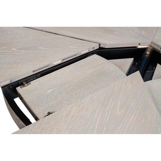 Gray Transitional Round Dining Table, Large - Grey Oak For Sale - Image 8 of 11