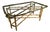 1970s Regency Style Faux Bamboo and Brass Coffee Table For Sale