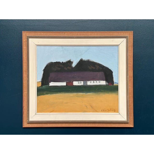 Eric Julius, Farmhouse, 1950s, Oil on Canvas, Framed For Sale - Image 9 of 14