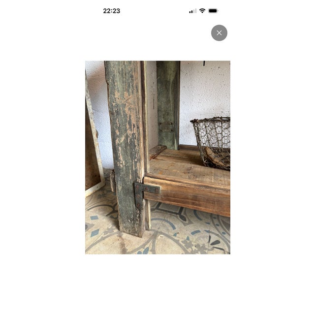 1940s Workbench in Green Patinated Oak, 1940s For Sale - Image 5 of 15