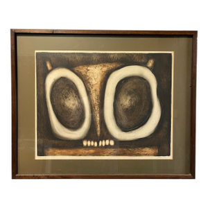 Mid Century Owl Joseph Demarais Lithograph Etching