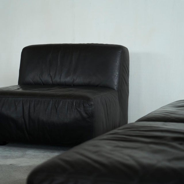 Sectional Sofa Set in Leather by Durlet, 1970s, Set of 5 For Sale - Image 14 of 18