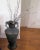 This is a large Italian style decorative vase w/pussy willows for decoration. The vase has a hammered texture with a metal...