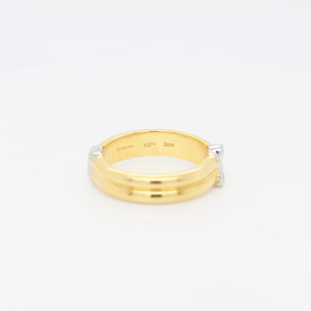 Tiffany & Co. 18k Gold & Diamond Signature X Band Ring For Sale - Image 10 of 10