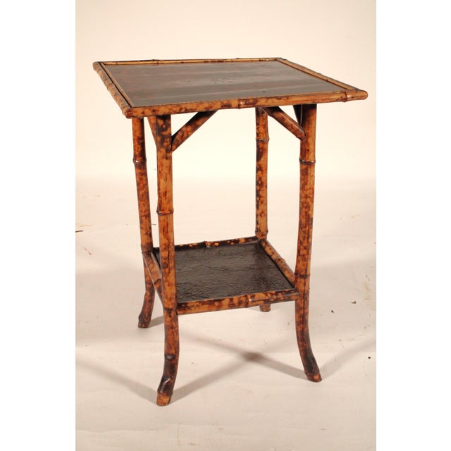 Traditional Aesthetic Movement Bamboo and Lacquer Side Table For Sale - Image 3 of 10