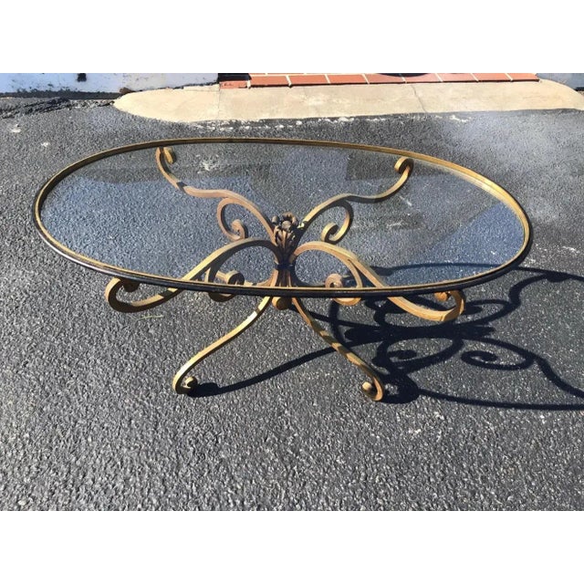 1960s French Style Oval Iron Coffee Table For Sale In New York - Image 6 of 13