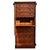 English circa 1820 Wellington-style chest of drawers made of mahogany in dazzling flamed grain that stretches across the...