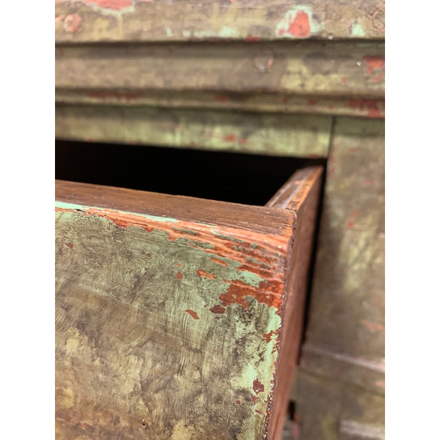Early 20th Century Rustic European Green Painted Chest of Drawers For Sale - Image 14 of 18