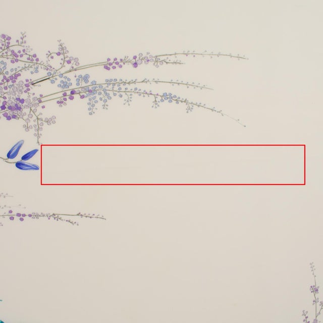 Textile Christian Dior Floral Silk Scarf Print in Blue and Lavender For Sale - Image 7 of 7