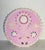 Unique shell art Pink Rose - on wood , - round wall plaque designed by Elia.