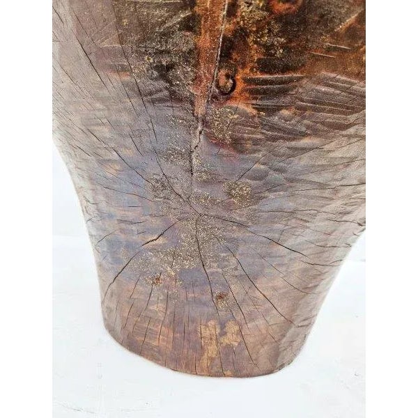 Vintage Wooden Bowl Carved Out of a Tree Trunk For Sale - Image 10 of 11
