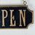 Black Small Vintage "Open" Double Sided Wood Sign With Scalloped Edges & Raised Letters For Sale - Image 8 of 9