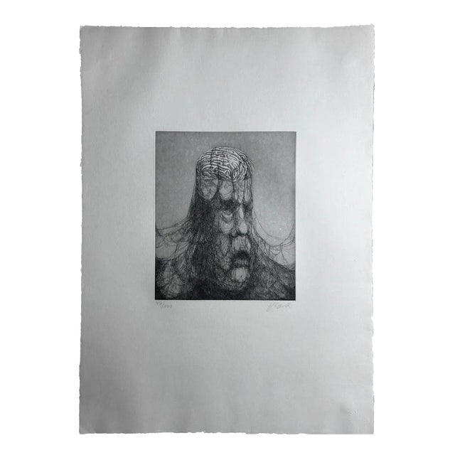 Hans Georg Rauch, Man Caught Under Ropes, 1978, Paper For Sale