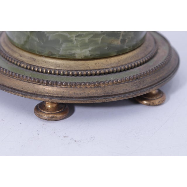 Vintage Marble & Brass 3 Light Table Bouillotte Lamp For Sale - Image 9 of 16