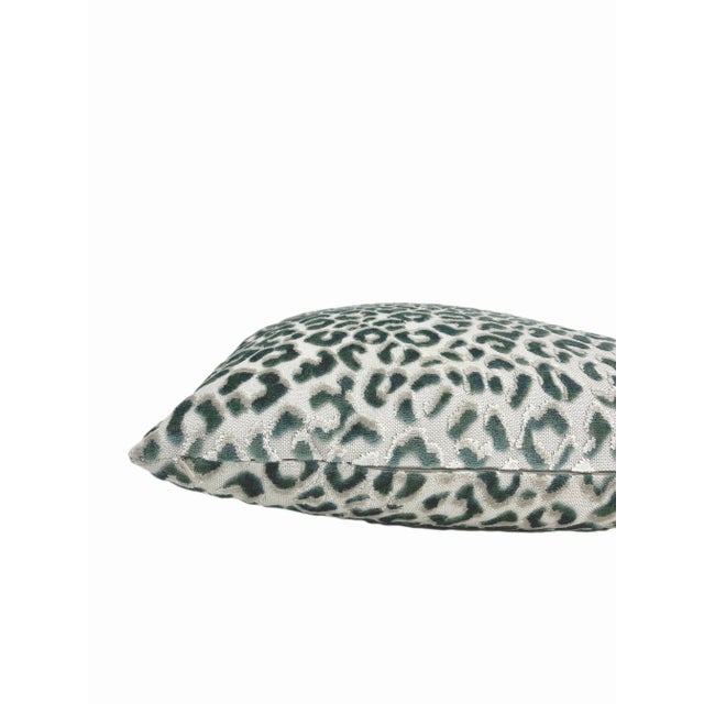 This subtle Moss green and natural leopard print pillow cover looks amazing. Made with upholstery grade textured velvet...