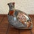 Rare antique Mexican Tonalá quail exquisitely painted and signed on bottom by renowned master artist, Amado Galván...