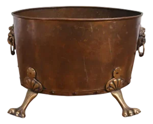Antique Copper Log Bin in Brass