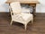 Mid 20th Century English Midcentury Bleached Faux Bamboo Lounge Chair with Upholstery For Sale - Image 5 of 11