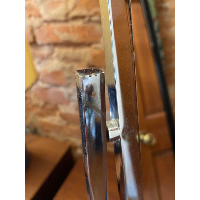 Metal Vintage Charles Hollis Jones Chrome & Lucite Double-Sided Tiltable Vanity Mirror For Sale - Image 7 of 8