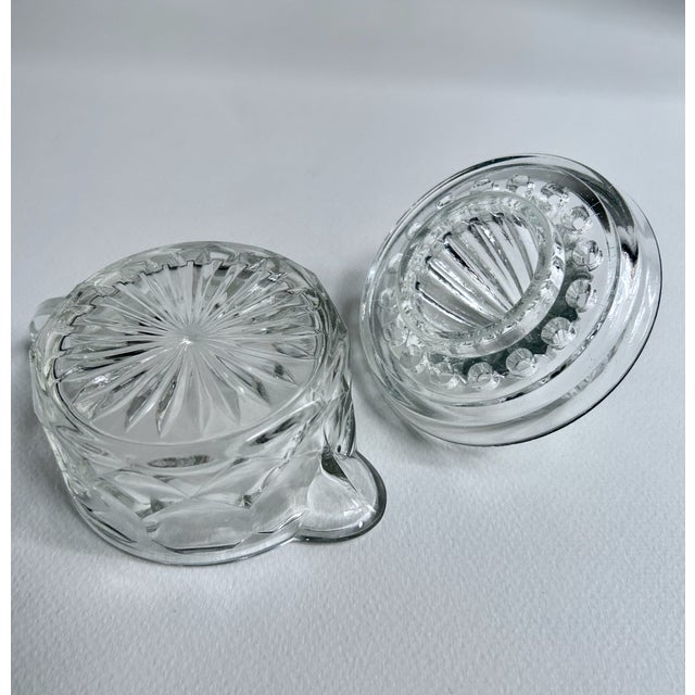 Transparent Heisey Style Two Piece Clear Handled Glass Juicer, C. 1930's For Sale - Image 8 of 14