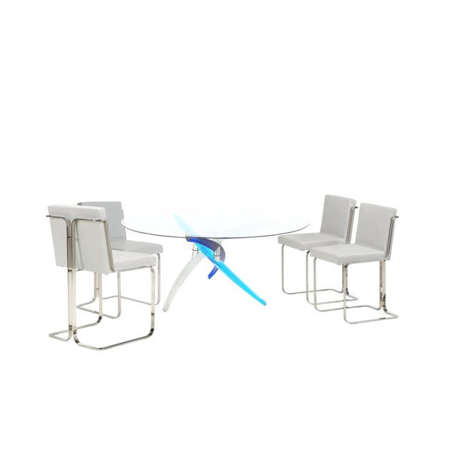 Wood Yrjö Kukkapuro Cloud Chair Set of 6, Sky Blue and Teal, Avarte Finland, 1984 For Sale - Image 7 of 16