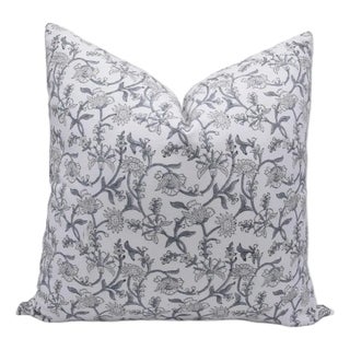 Fabdivine Handcrafted Block Print Cushion Cover 18x18 Inch Thick Cotton White- Jaldhara For Sale