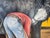 Original oil on wood panel by Jan Gordon Brown titled "New Shoes for Ollie," completed in 2014. The painting depicts an...