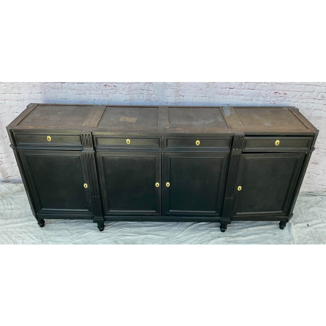 French Louis XVI Painted Sideboard - Enfilade With Marble Top 19th Century For Sale - Image 10 of 13