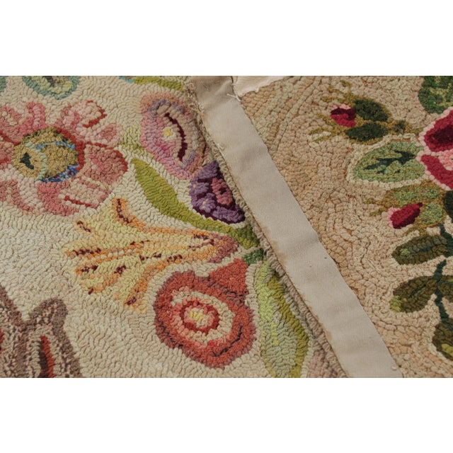 Beige Antique Hooked Rug in Beige-Brown With Colorful Floral Patterns From Rug & Kilim For Sale - Image 8 of 8