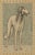 Atelier Aria Lumae Arts and Crafts Style Borzoi Greyhound Dog Silhouette Geometric Lithograph Fine Art Gallery Board Print 18 X 24 For Sale