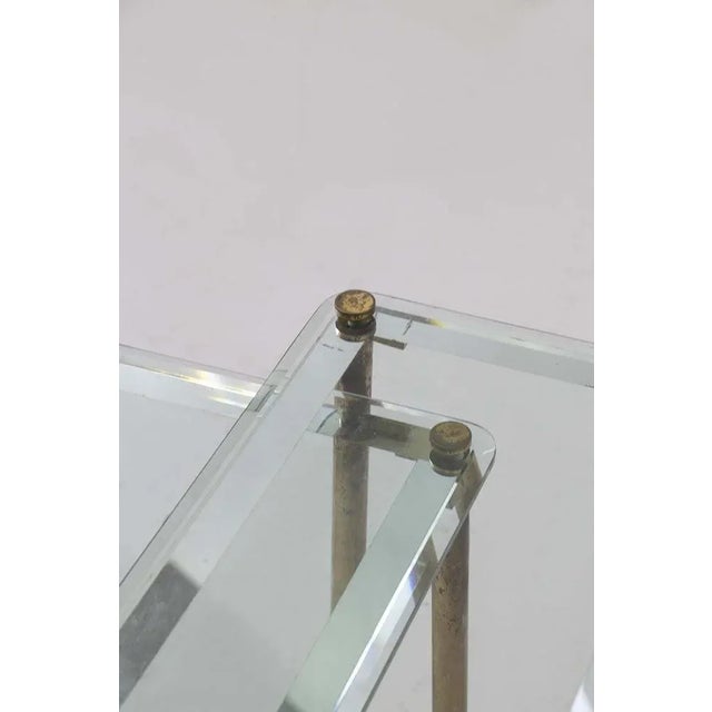Metal Italian Nesting Coffee Tables in Thick Glass and Brass, 1965, Set of 3 For Sale - Image 7 of 11