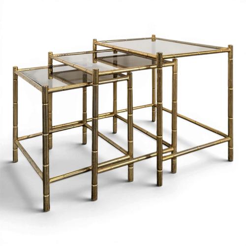 Nesting Tables in Bamboo, 1970s, Set of 3 For Sale - Image 6 of 6