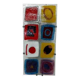 1990 Ikea Gyllen Colorful Abstract Art Glass Wall Sconce Lamp For Sale