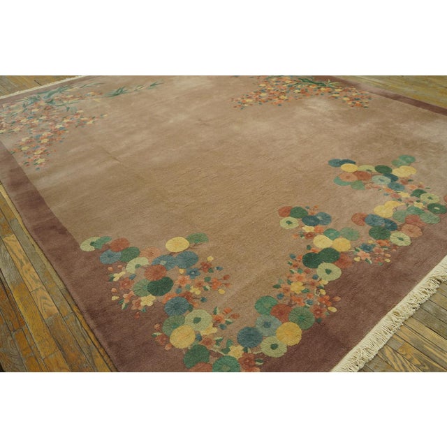 1920s Gray Cream Antique Walter Nichols Chinese Art Deco Rug Wool Carpet For Sale - Image 10 of 10