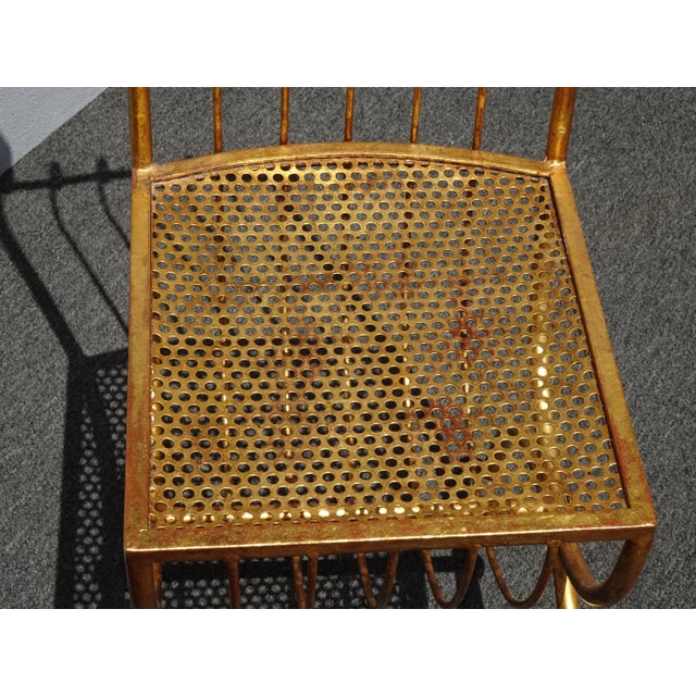 Italian Hollywood Regency Gold Gilded Chair Rolled Backrest by S. Salvadori For Sale - Image 9 of 12
