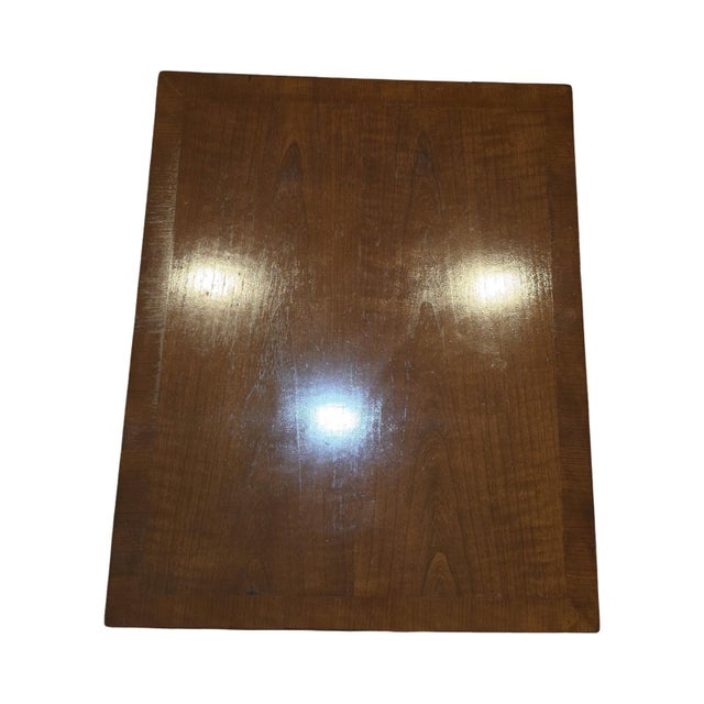 Wood Vintage Henredon Fine Furniture Two-Tier End Table With Drawer & Brass Hardware For Sale - Image 7 of 9