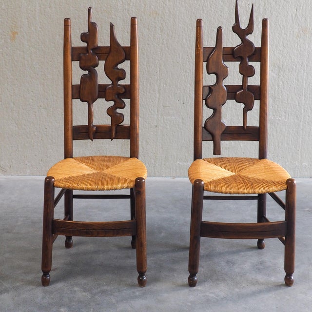 Sculptural Brutalist High-Back Chairs, 1960s, Set of 2 For Sale - Image 14 of 14