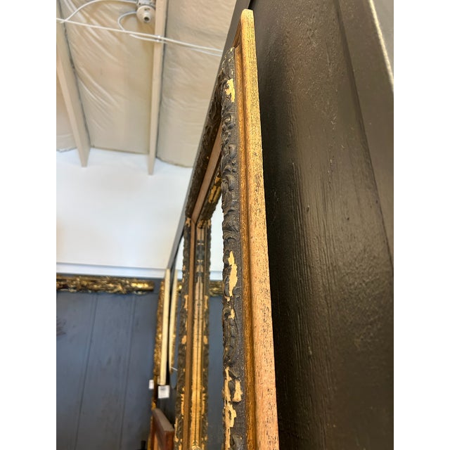 Vintage Distressed Wood Frame With New Mirror For Sale - Image 10 of 10