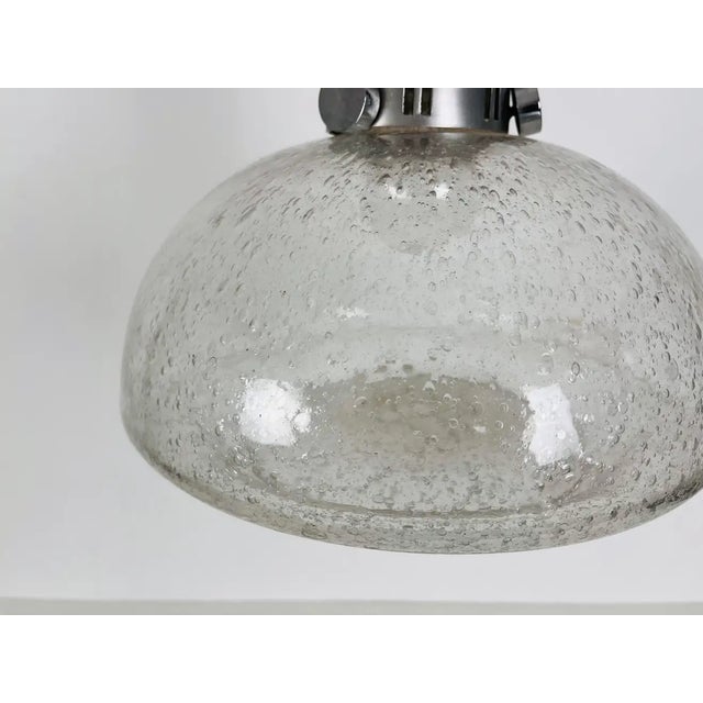 Rare Doria Midcentury Brass and Ice Glass Pendant Lamp, 1960s For Sale - Image 12 of 13