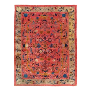 Antique Chinese Hand Knotted Art Deco Rug