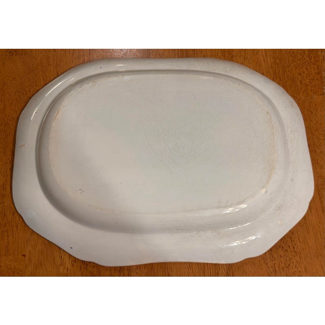 Antique Early 19th Century English Chinoiserie Spode Blue and White Platter For Sale - Image 9 of 9