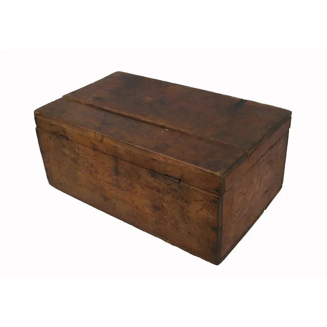 Brown Antique Cedar Wood Treasure Dowry Chest Box, Nuristan, Afghanistan, 1920s For Sale - Image 8 of 12