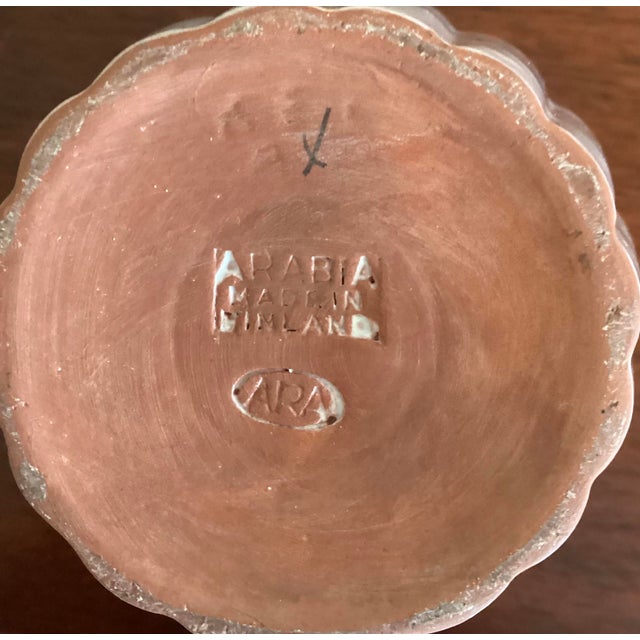 Vintage Arabia Finland Red-Clay Bud Vase With Stylized Butterfly Motif For Sale In Raleigh - Image 6 of 7