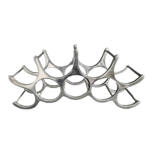 Vintage Mid-Century Modern Michael Noll Aluminum 9 Bottle Wine Rack